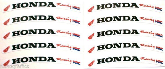 HRC Red Logo - Honda CBR Fireblade Wheel Rim Logo Sticker Decal X 10 Red Flag