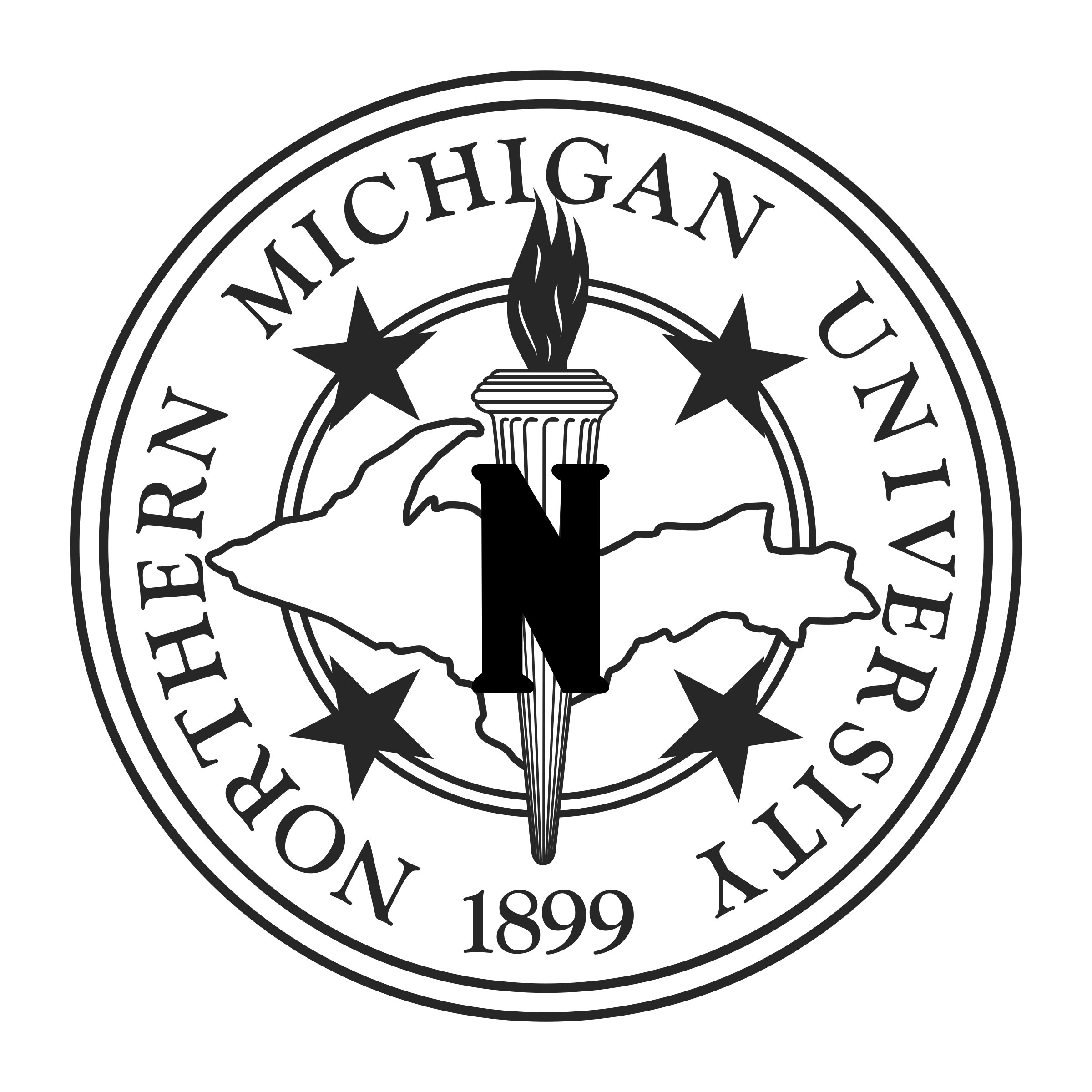 Black and White University of Michigan Logo LogoDix
