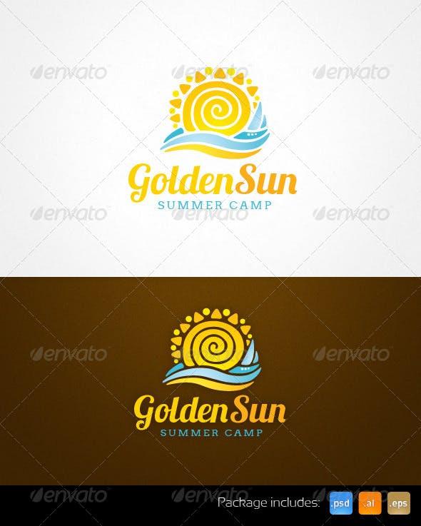 Golden Sun Logo - Golden Sun Summer Camp Resort Logo Template by subtropica | GraphicRiver