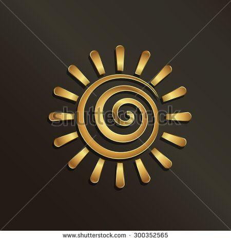 Golden Sun Logo - Spiral Gold Sun Logo. | Logo | Illustration, Sun logo, Sun