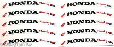 HRC Red Logo - HONDA CBR FIREBLADE Wheel Rim Logo Sticker Decal x 10 Red flag