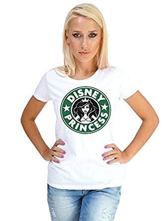 Small Starbucks Logo - I'm A Disney Princess Starbucks Logo White T Shirt: Amazon.co.uk ...