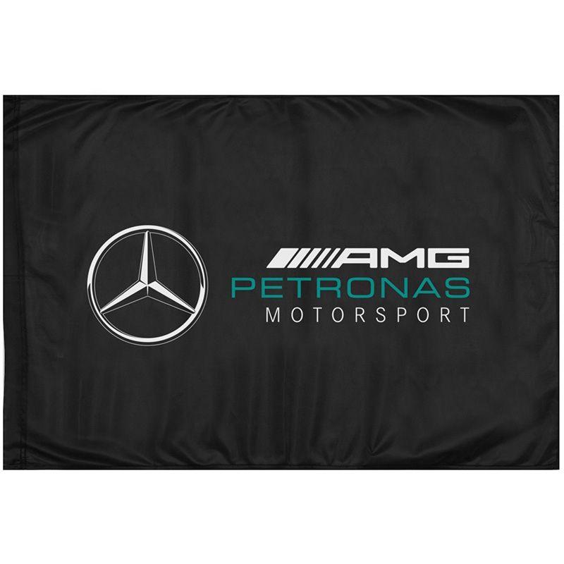 2018 Mercedes Logo - 2018 Mercedes AMG Petronas Team Logo Flag - Accessories - Black