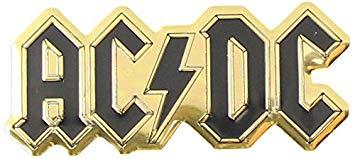 Small AC DC Logo - AC DC Logo 4.5cm Gold Artwork Emblem, Small Die Cut, 1.75 X 0.75