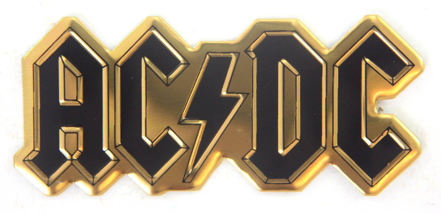 Small AC DC Logo - AC DC Small Metallic Sticker