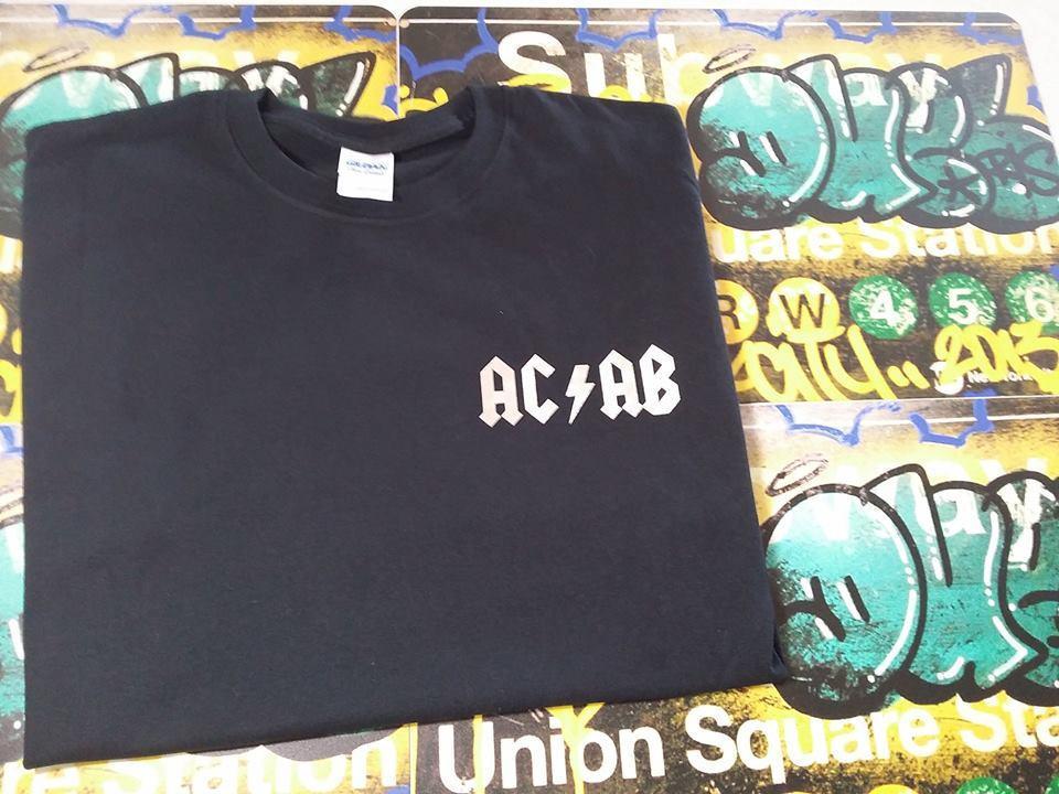 Small AC DC Logo - ACAB All Cops Are Bastards Small AC/DC Logo A.C.A.B. T-shirt – My ...