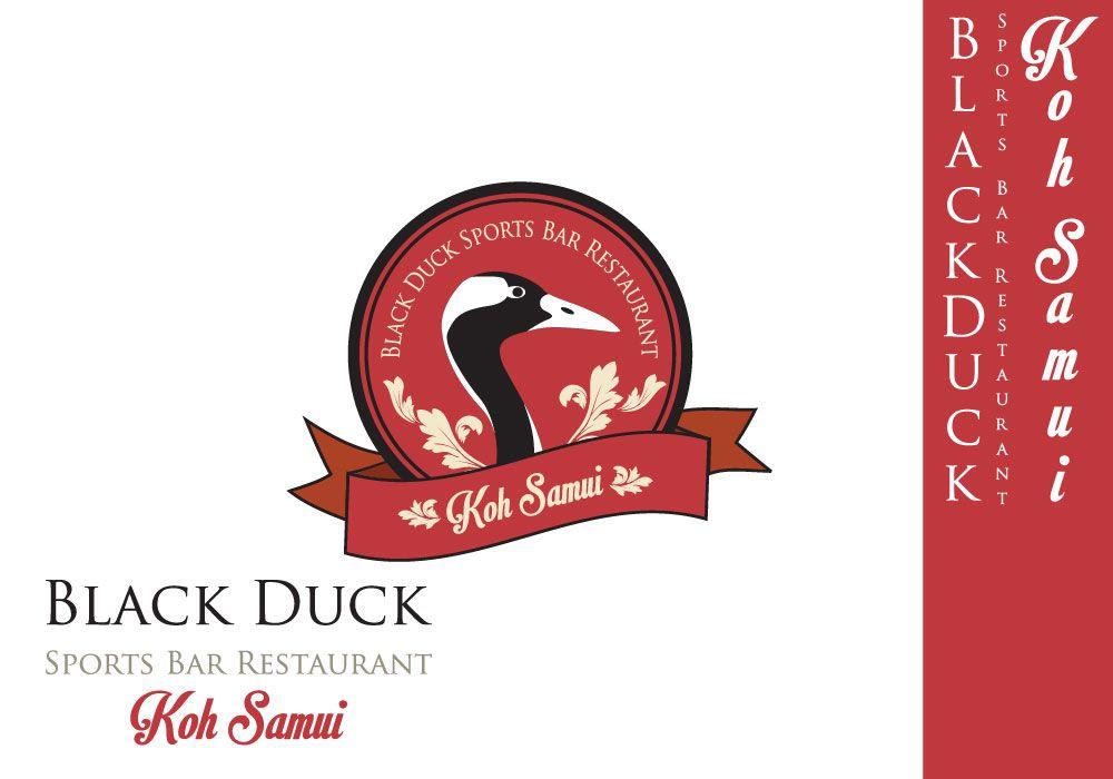 Duck Restaurant Logo - Business Logo Design for Black Duck Sports Bar Restaurant, Koh Samui ...