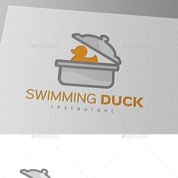 Duck Restaurant Logo - Swimming Duck Restaurant Logo Design