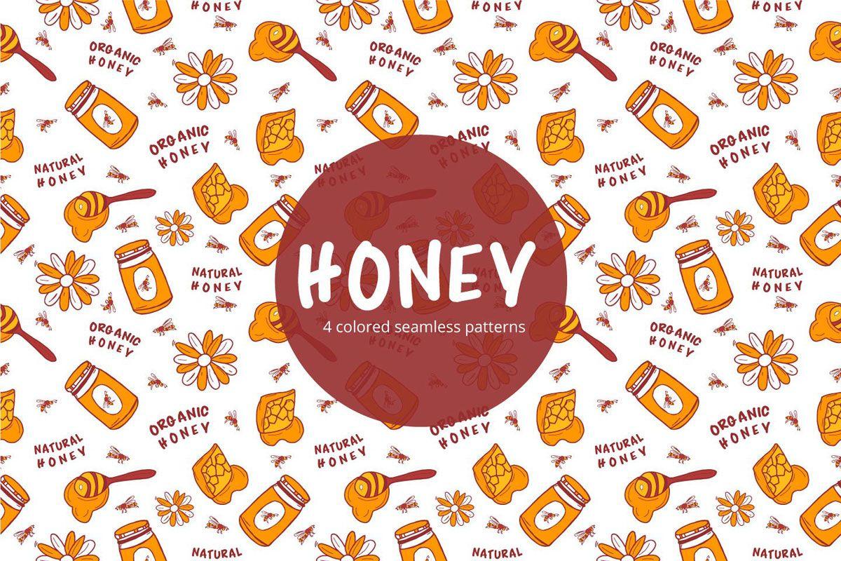 Honey-Colored Logo - Free Honey Vector Seamless Pattern