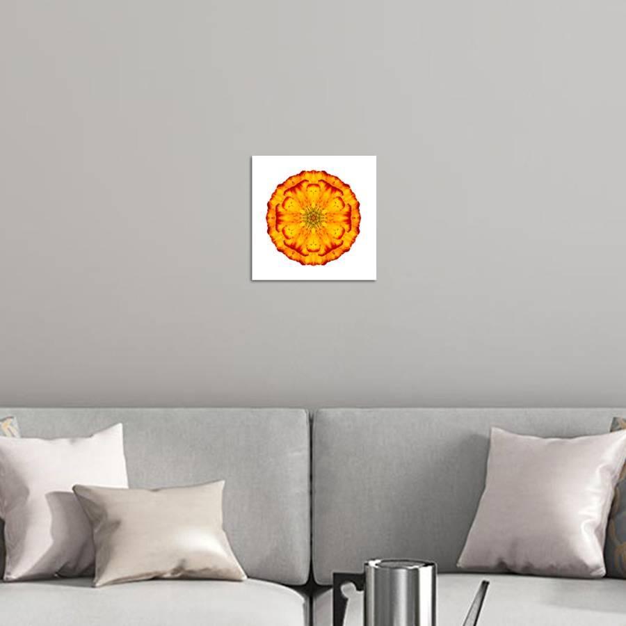 Concentric Marigold Logo - Orange Concentric Marigold Mandala Flower Art Print