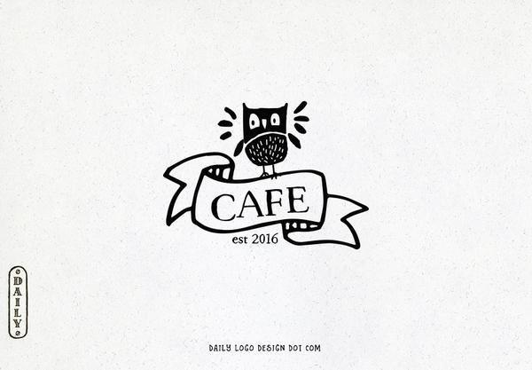 Owl Restaurant Logo - Hand Drawn Style Vintage Logo Design (Owl Ed.) #LogoDesign #EtsyShop