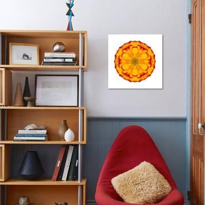 Concentric Marigold Logo - Orange Concentric Marigold Mandala Flower Art Print by tr3gi | Art.com