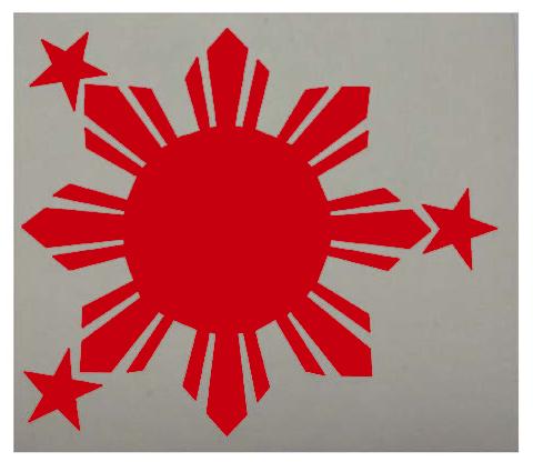 Red White Sun Logo - Three star Logos