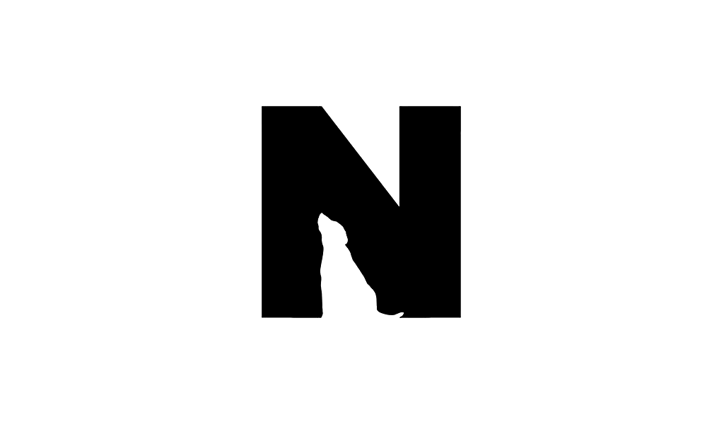 Black N Logo - Negative Space Logo N. JUST™ Creative
