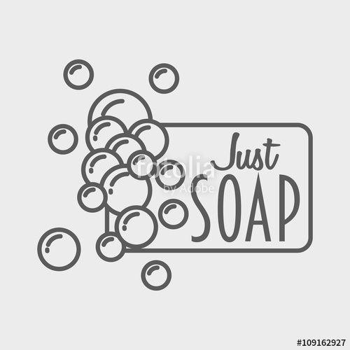 Soap Logo - Soap logo, badge or label design template with foam Stock image