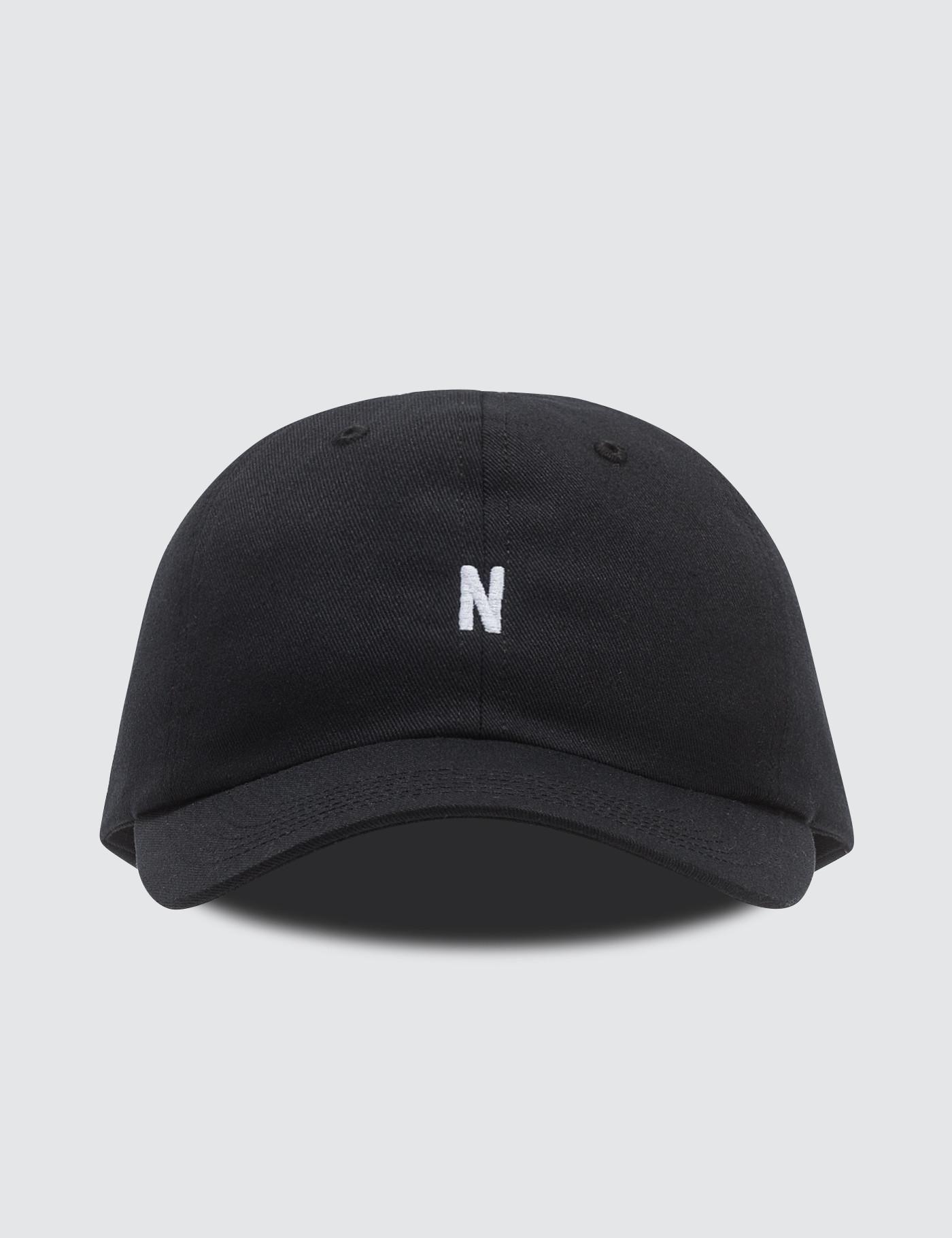 Black N Logo - Norse Projects N Logo Cap in Black for Men