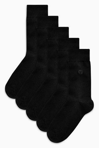 Black N Logo - Buy Black N Logo Socks Five Pack from the Next UK online shop
