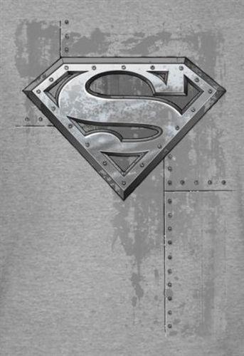 Metal Shield Logo - Superman T-Shirt - Riveted Metal Shield Logo - NerdKungFu