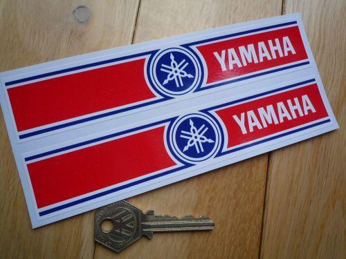 Red White Blue Rectangle Logo - Yamaha Red, White, & Blue Elongated 70's Stripe Style Stickers. 7 Pair
