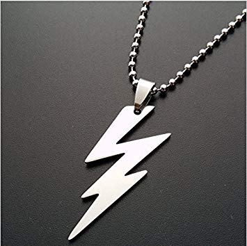 Silver Lightning Logo - Lightning Bolt Necklace - Silver Pendant - Silver Lightning Strike ...