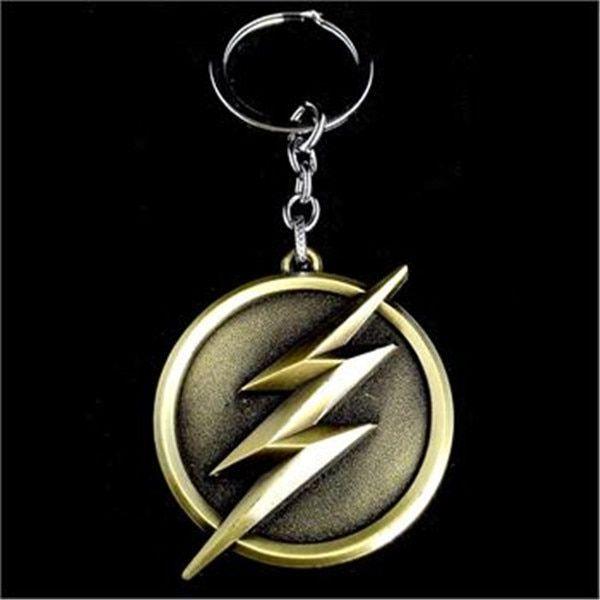 Silver Lightning Logo - DC Comics SuperHero The Flash lightning Logo Keychains Key Chain ...