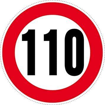 2 Red Circle Logo - Red Circle 110 Km H Speed Limit Stickers (125 Mm 5 Inches): Amazon