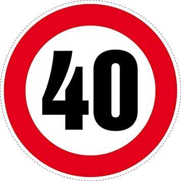 2 Red Circle Logo - 2 x Red Circle 40 m/h Speed Limit Stickers (125 mm/5 inches): Amazon ...