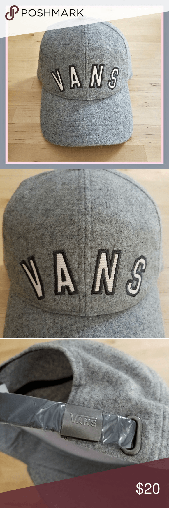 Grey Vans Logo - Grey Vans Adjustable Hat with Blush Pink Vans Logo NWT | My Posh ...