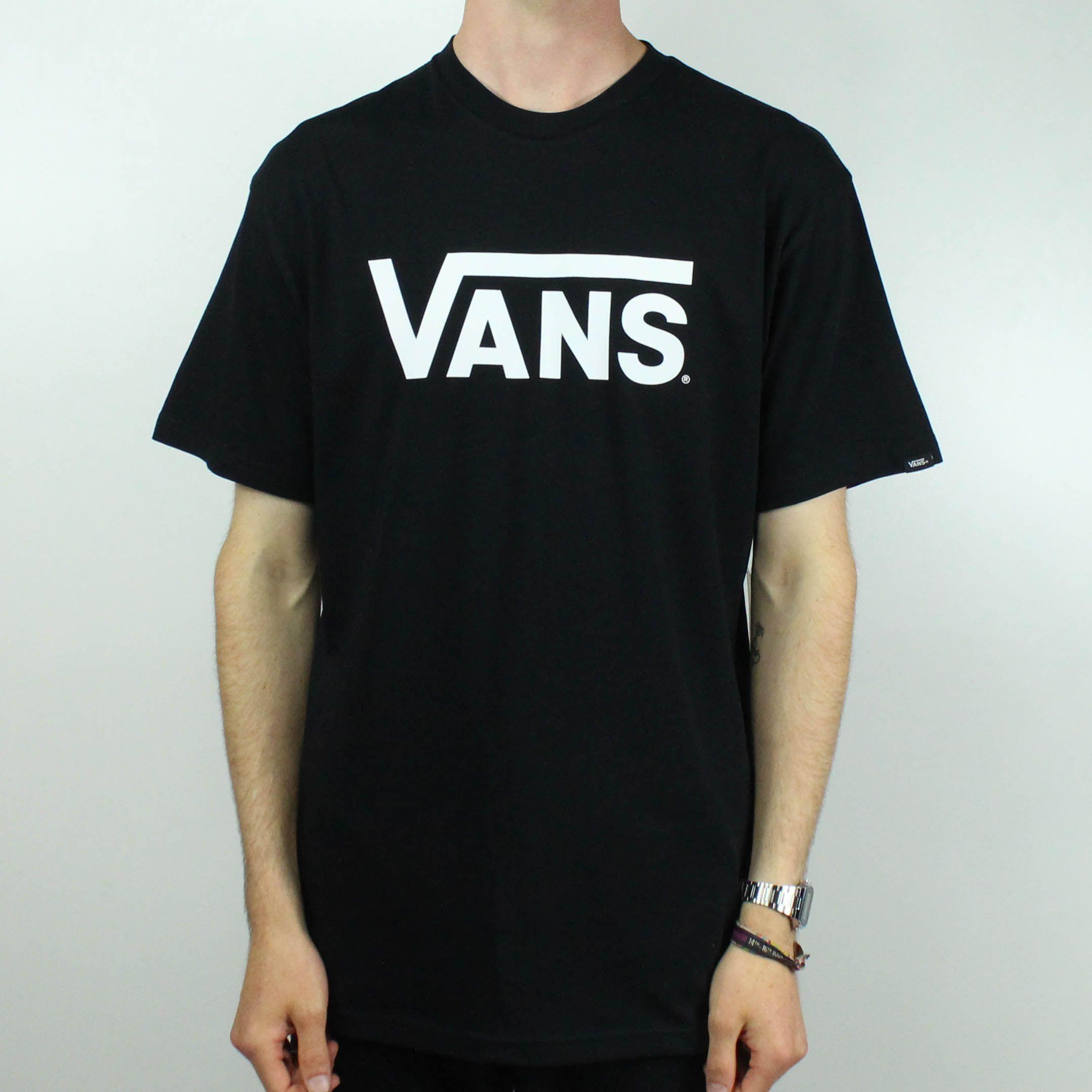 Grey Vans Logo - Vans Logo T-Shirt - Black / White - Remix Casuals