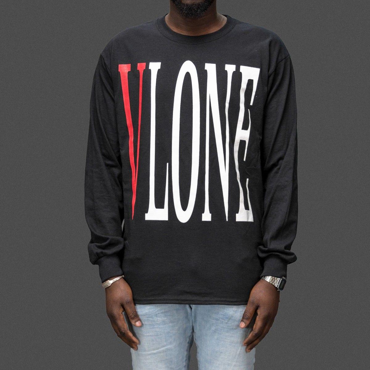 Vlone Hat Logo - VLone Stretched Logo Long Sleeve T Shirt. MENSWEAR