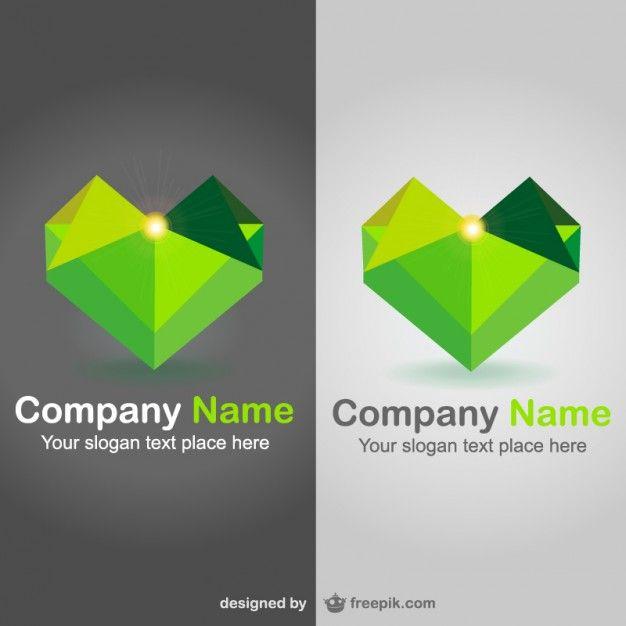 Heart Shaped Company Logo - Polygonal heart shaped logos Vector | Free Download