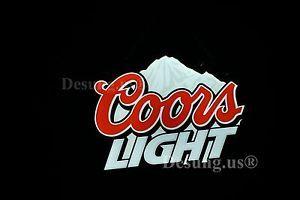 Coors Light Mountain Beer Logo - Rare New Coors Light Mountain Beer Lager LED 3D Neon Sign 17 Fast