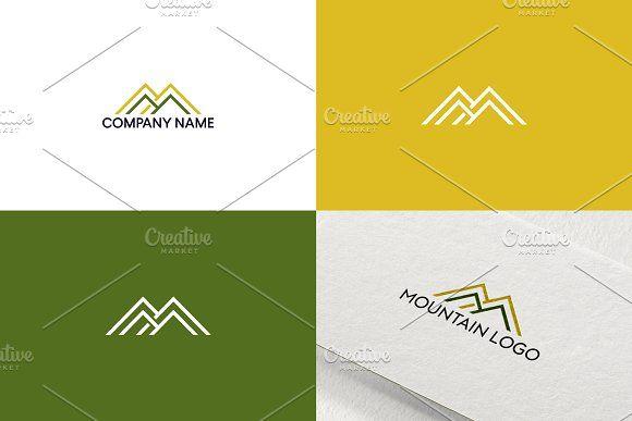 Yellow Mountain Company Logo - Mountain logo | Free UPDATE ~ Logo Templates ~ Creative Market