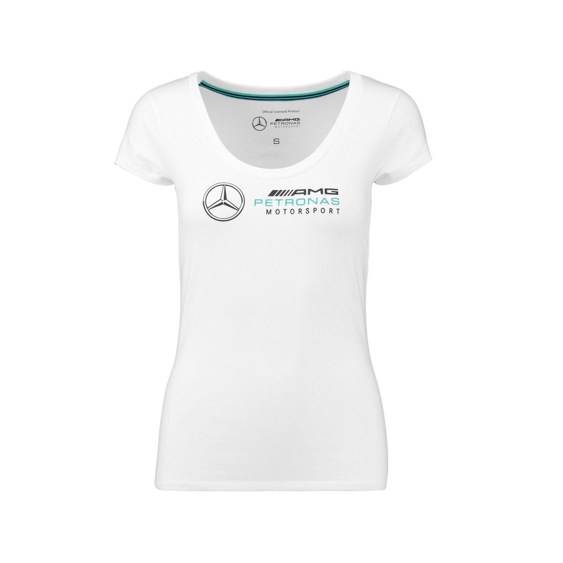 2018 Mercedes Logo - Mercedes AMG Petronas Motorsport 2018 Women's Logo T Shirt White