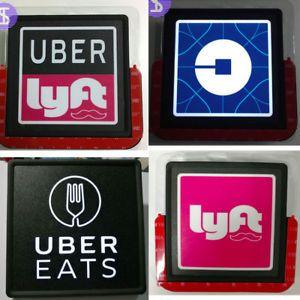 Cab Car Logo - Wireless LYFT UBER UberEats Sign Taxi Driver Ride Share Car Logo ...