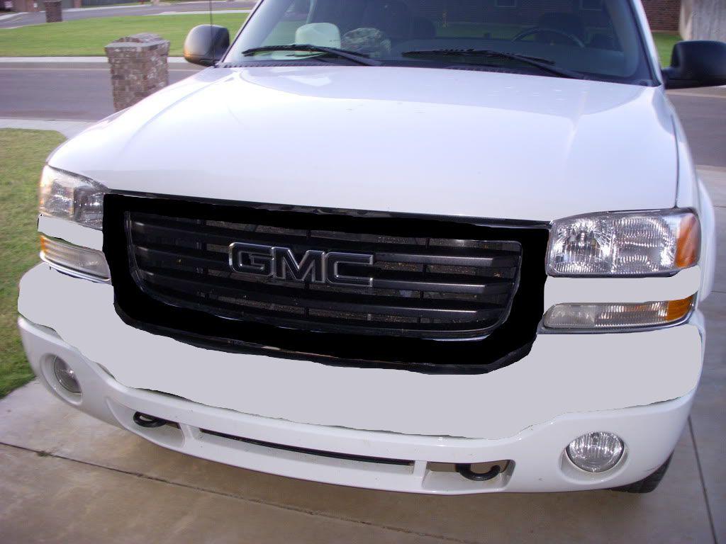 White GMC Logo - grill concept. Maybe with GMC logo painted white. GMC Sierra