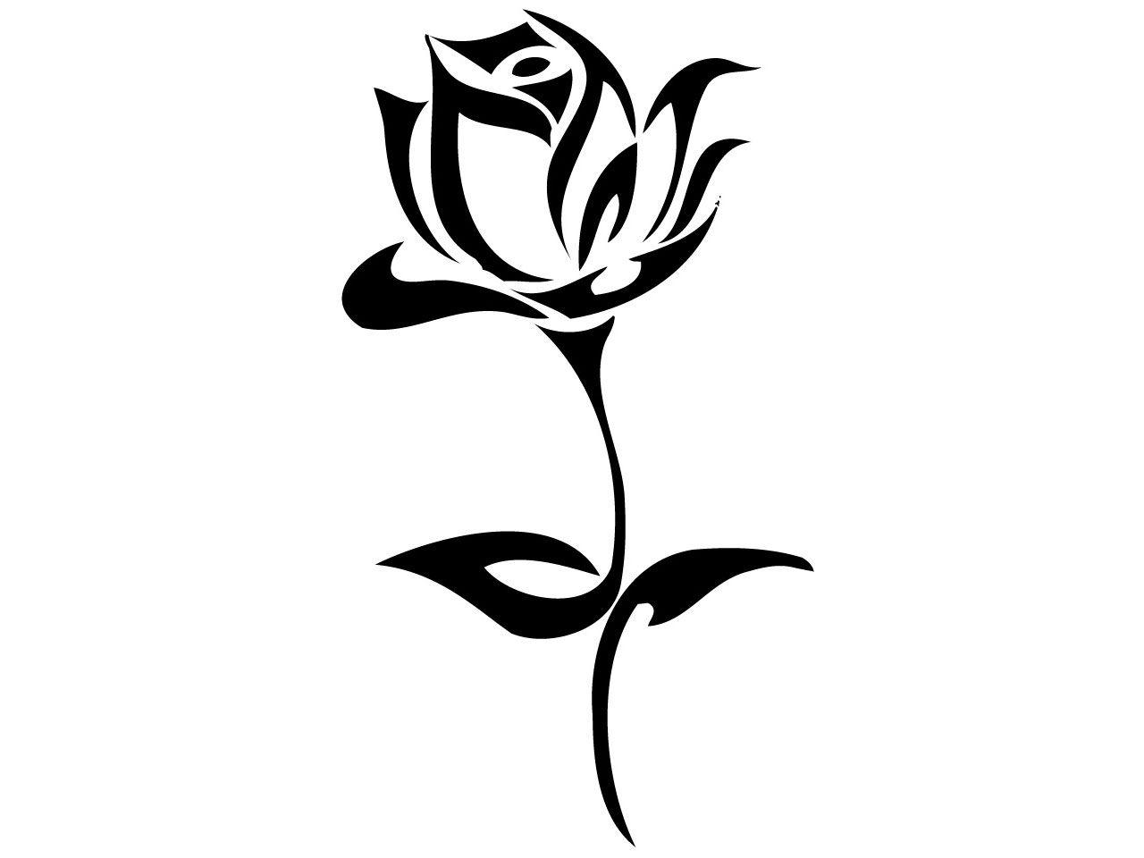 Easy Black and White Rose Logo - Easy Black and White Rose Tattoo Designs - Female Tattoo Designs ...