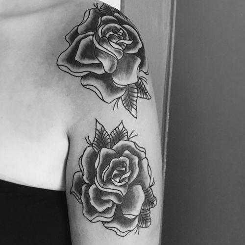 Easy Black and White Rose Logo - Top 40 Rose Tattoo on Shoulder for Girls