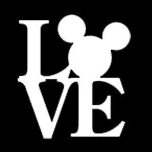 Love Mickey Mouse Logo - Mickey Mouse Head LOVE Vinyl Decal Graphics Disney Window Sticker ...