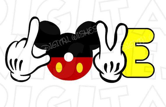 Love Mickey Mouse Logo - Mickey Mouse fingers hands Love Digital Iron on transfer clip art ...