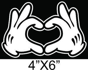 Mickey Mouse Hand Logo - Disney Mickey Mouse Hands heart sticker dope Love Signs Decals fun ...