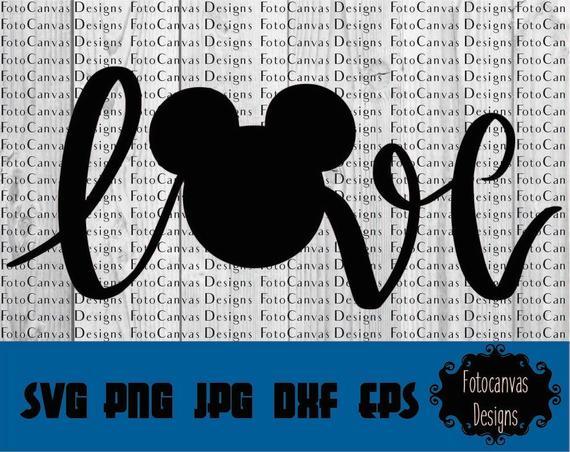 Love Mickey Mouse Logo - Disney SVG Mickey Head Love ClipArt Iron On Vinyl | Etsy