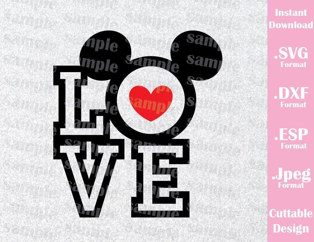 Love Mickey Mouse Logo - Disney Inspired Mickey Mouse Ears Love Quote Disney Honeymoon ...