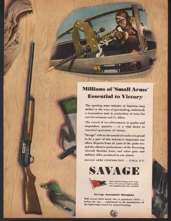 WWII Savage Arms Logo - SAVAGE ARMS MACHINE GUN TURRET PLANE ALLIES SHOT WAR WWII