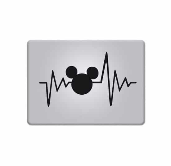 Love Mickey Mouse Logo - Love Mickey Mouse Heartbeat - Decal Laptop Decals Stickers – Custom ...