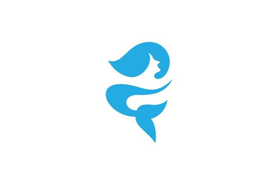Mermaid Logo - Mermaid Blue Logo ~ Logo Templates ~ Creative Market