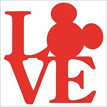 Love Mickey Mouse Logo - Amazon.com: Mickey Mouse LOVE Decal / Sticker - Red 4