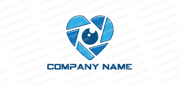 Heart Shaped Company Logo - lens inside heart shaped camera shutter