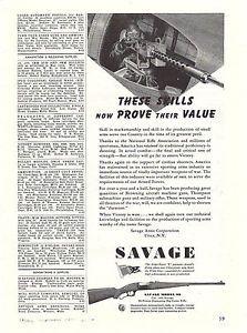 WWII Savage Arms Logo - 1943 WWII SAVAGE ARMS AD featuresWW II WW2 Browning Aircraft Machine ...