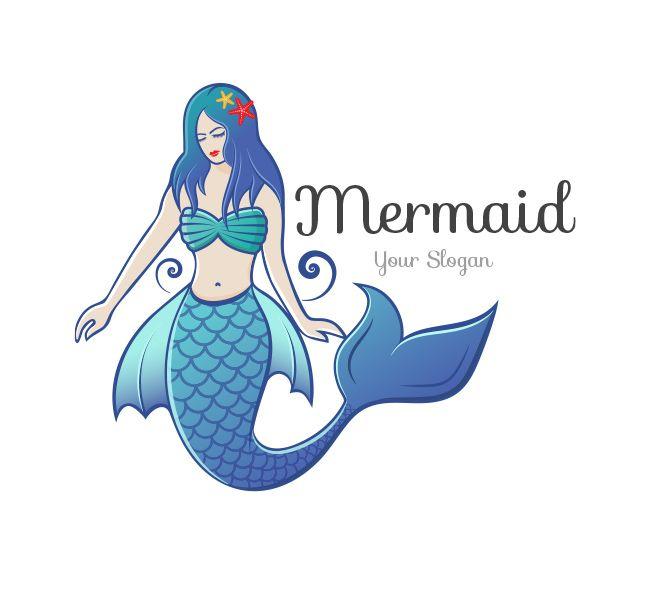 Mermaid Logo - Illustrative Mermaid Logo & Business Card Template - The Design Love